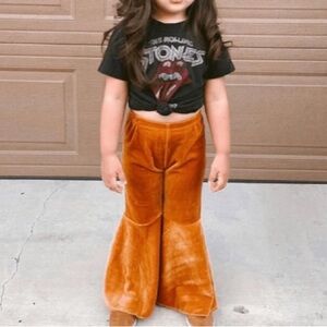 Baileys Blossom pleated velour bell bottoms size 8